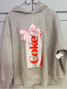 Diet Coke Hoodie Medium Gray Oversized Graphic Sweatshirt Limited Edition NWT